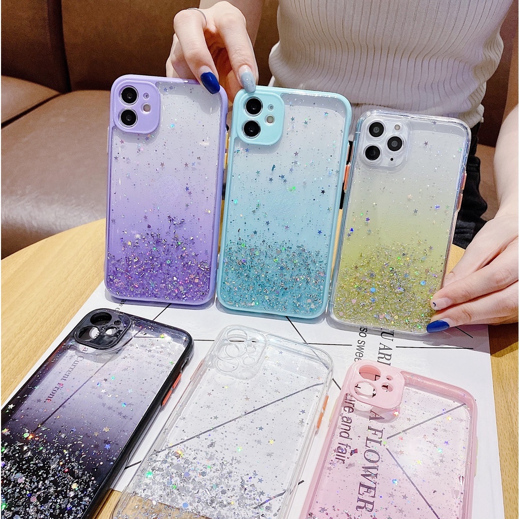 Suitable for IPhone 15 14 13 12 11 Pro Max 12mini Glitter Transparent ...