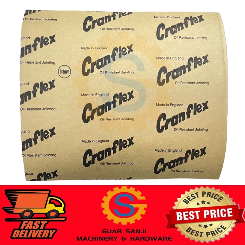 CRANFLEX KERTAS GASKET PAPER 0.8MM PETROL OIL FUEL RESISTANCE (MADE IN