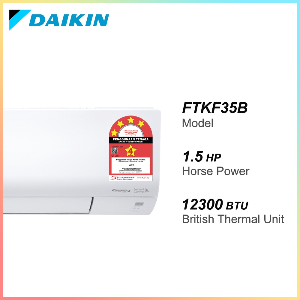 DAIKIN FTKF-B R32 STANDARD INVERTER WALL MOUNTED AIR CONDITIONER (1.0 ...