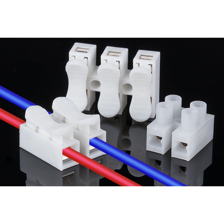 Quick splice white electrical cable connectors fast lock wire terminals ...