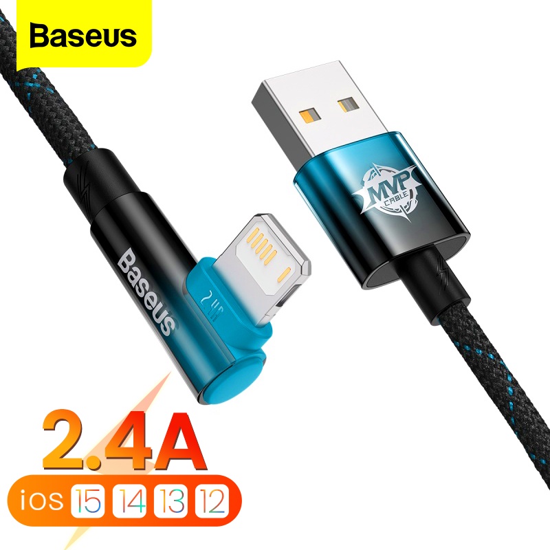 Baseus Usb Cable Iphone 14 13 12 11 Pro Xs Max X Xr 8 7 Plus 2.4a