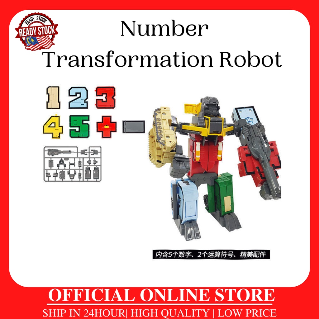 Number Transforming Robot [1-5 - +] Transformer Kid Children Toy ...