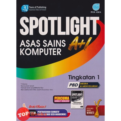 Topbooks Pan Asia Spotlight A1 Asas Sains Komputer Tingkatan 1 Kssm 2022 Shopee Malaysia 