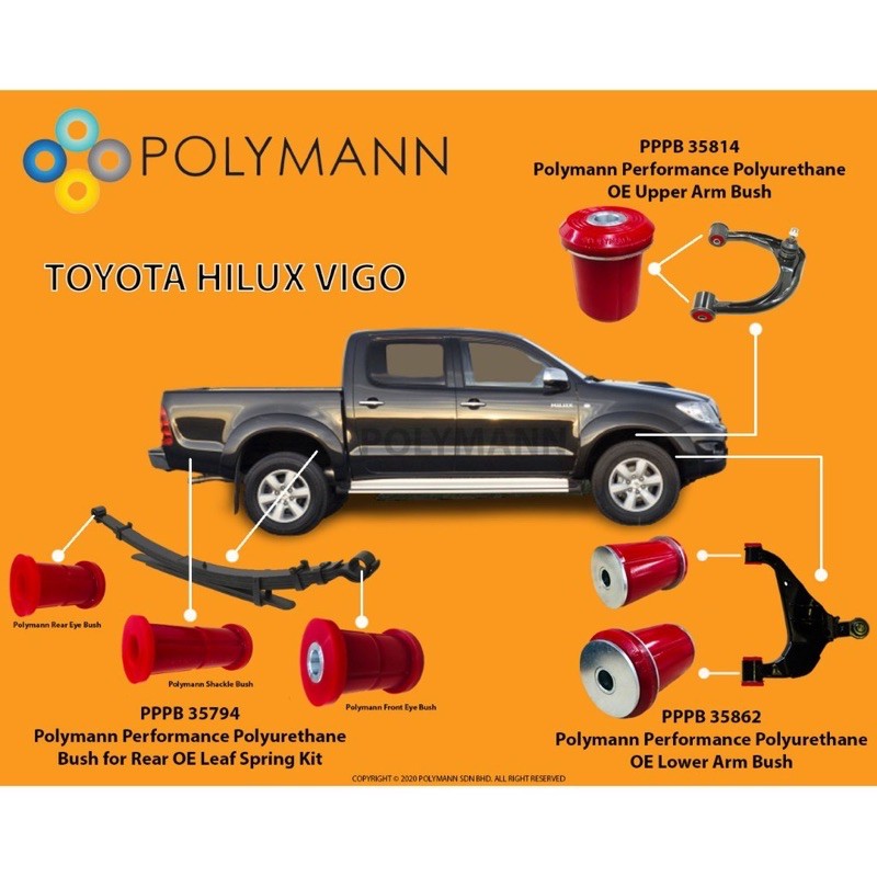 Polymann Toyota Hilux Vigo (2005-2014)Lower & Upper Arm & Leaf Spring ...