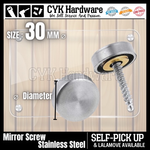 SCREWS HEAD COVER Button ACRYLIC Mirror Screw Head Cover Cap PENUTUP ...
