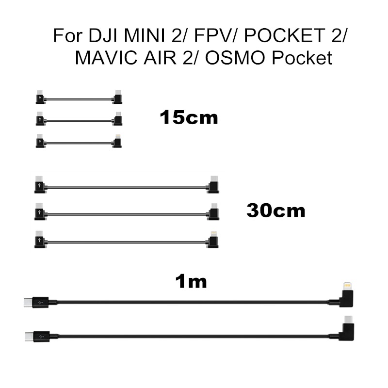 Type-C Data Cable For DJI Mavic Mini 2 Controller – IOS IPhone IPad – 30cm