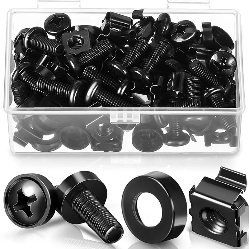 M6 x 16 mm Rack Mount Cage Nuts Screws and Washers Stainless Steel ...