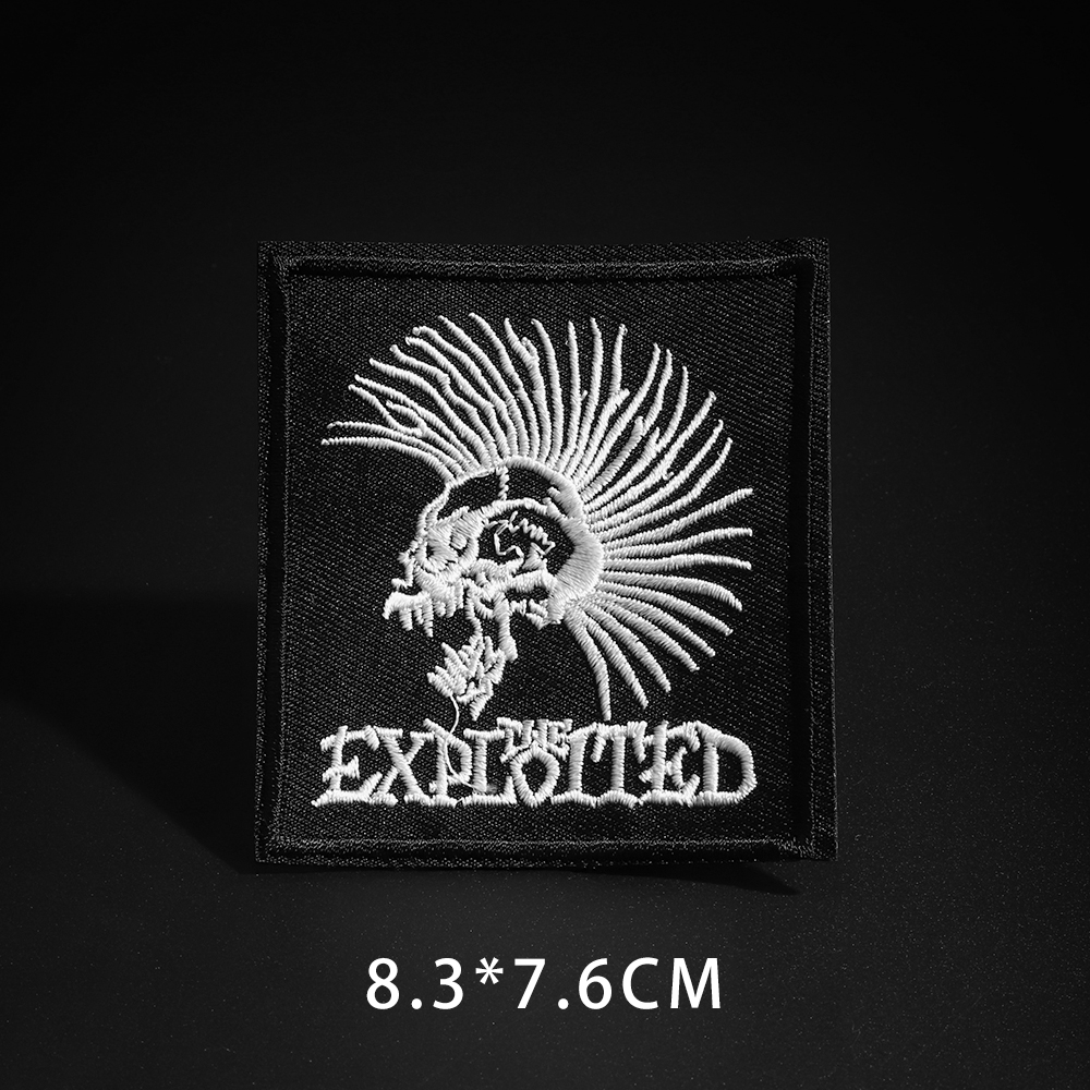 Clothing Diy Embroidery Iron On Patch Deal With It Skull Badge Punk
