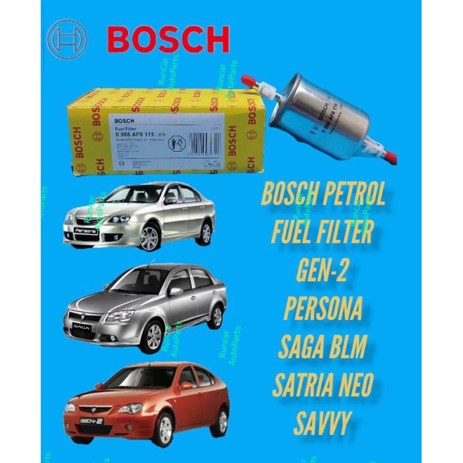 Bosch petrol fuel filter proton gen2 saga blm fl flx cps persona waja satria neo exora savvy