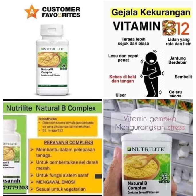 AMWAY Nutrilite Natural B Complex (250 Tablets) | Shopee Malaysia