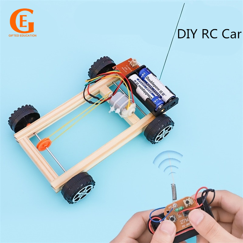 GIFTED EDUCATION DIY Wireless Remote Controlled Car Model Kit Wood Toy ...