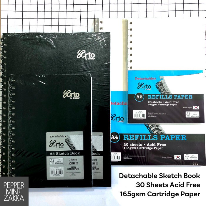 Arto A5 Hard Cover Sketch Book 1PCS - 148 x 210 mm 120pages 110gsm Acid Free