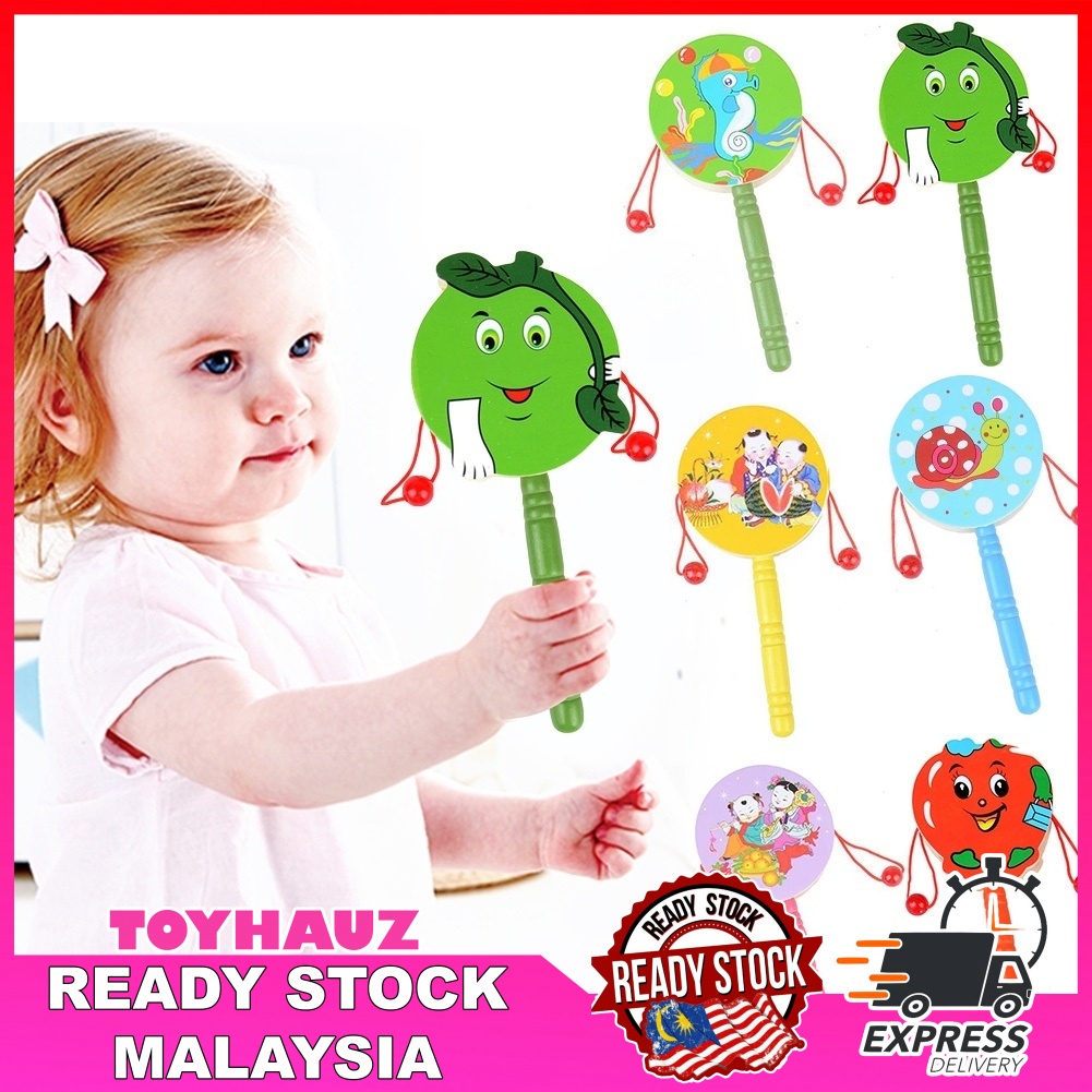 High Quality Traditional Wooden Rattle Drum Music Instrument for Kids ...
