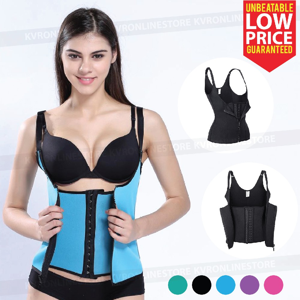 Adjustable Shoulder Strap Body Waist Shaper Vest Women Zipper Hook  Fit/Bengkung Pembentuk Pinggang