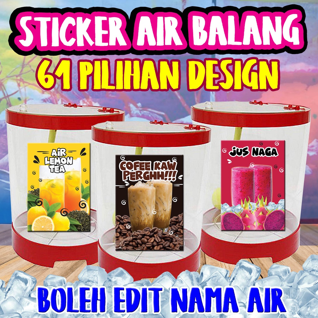 Sticker Air Balang Saiz A4⭐murah⭐boleh Edit Info Air Jus Buah Bazar Ramadhan Shopee Malaysia 5593