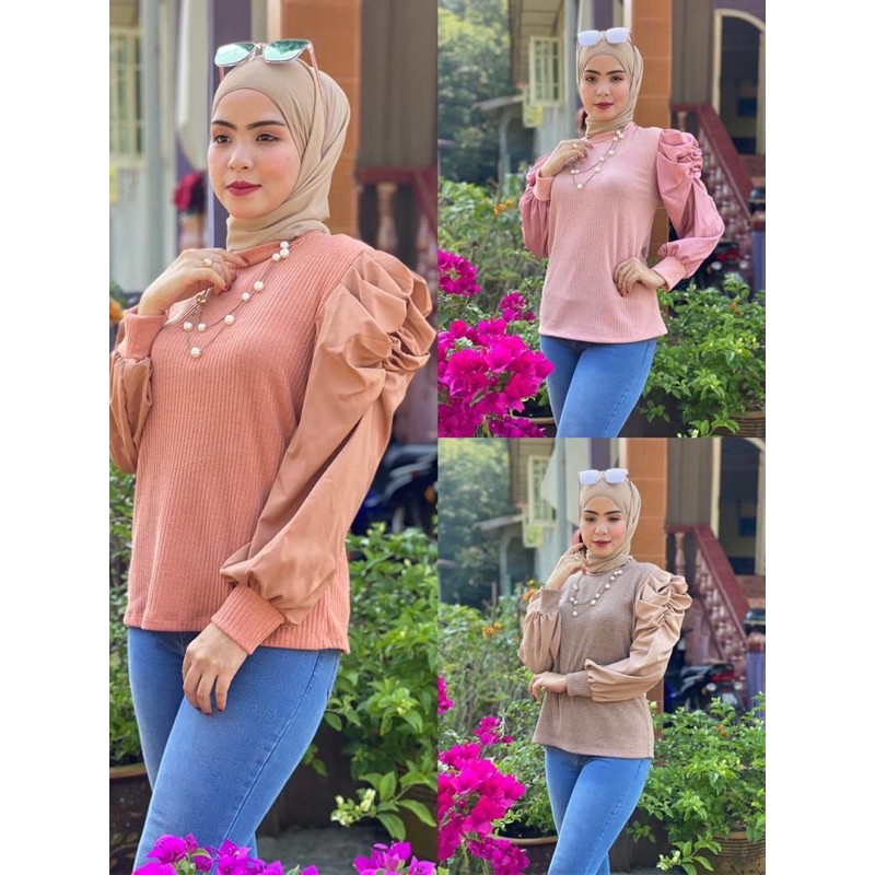 NEW BLOUSE LENGAN ROPOL PLAIN FASHION🔥🔥 | Shopee Malaysia