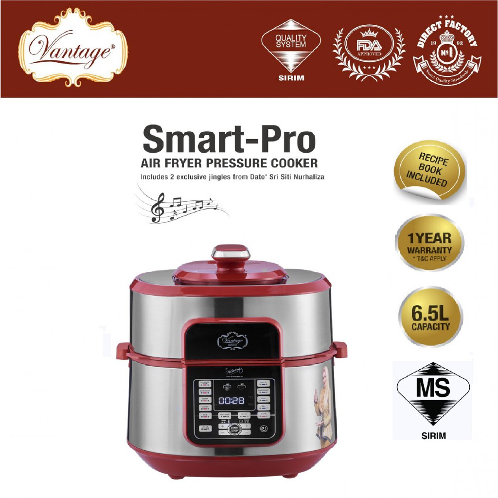 VANTAGE SITI SMARTPRO 6.5L AIR FRYER AND PRESSURE COOKER(2IN1