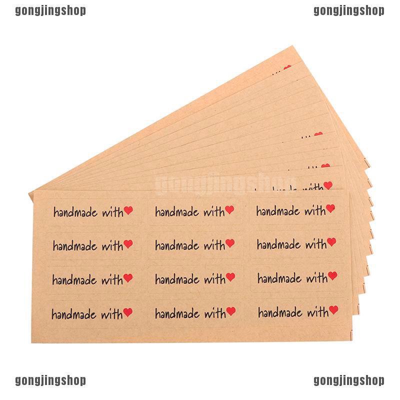 120PCS Kraft Sealing Stickers Paper Crafts HandMade Label Packaging ...