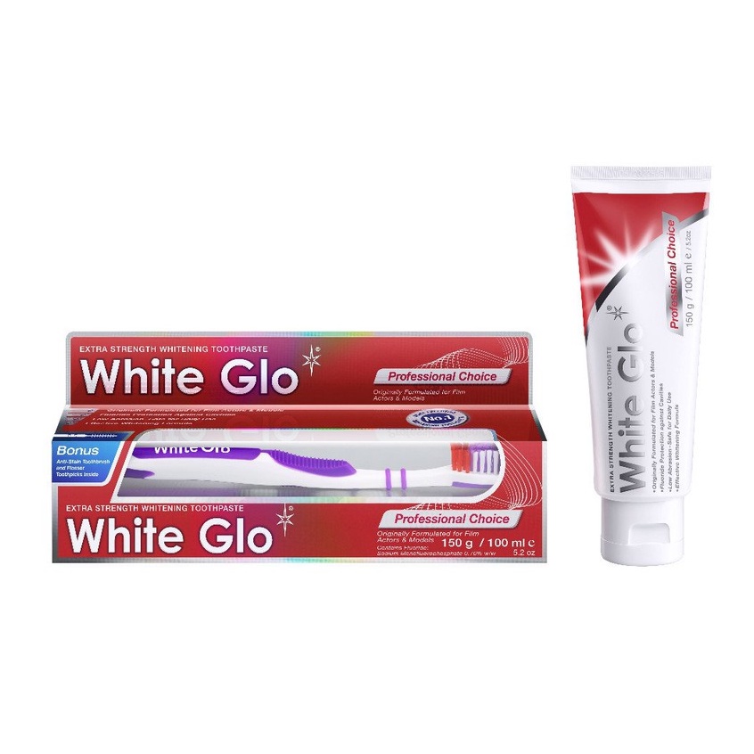 WHITE GLO PROFESSIONAL CHOICE WHITENING TOOTHPASTE 150G (EXP 01/2025