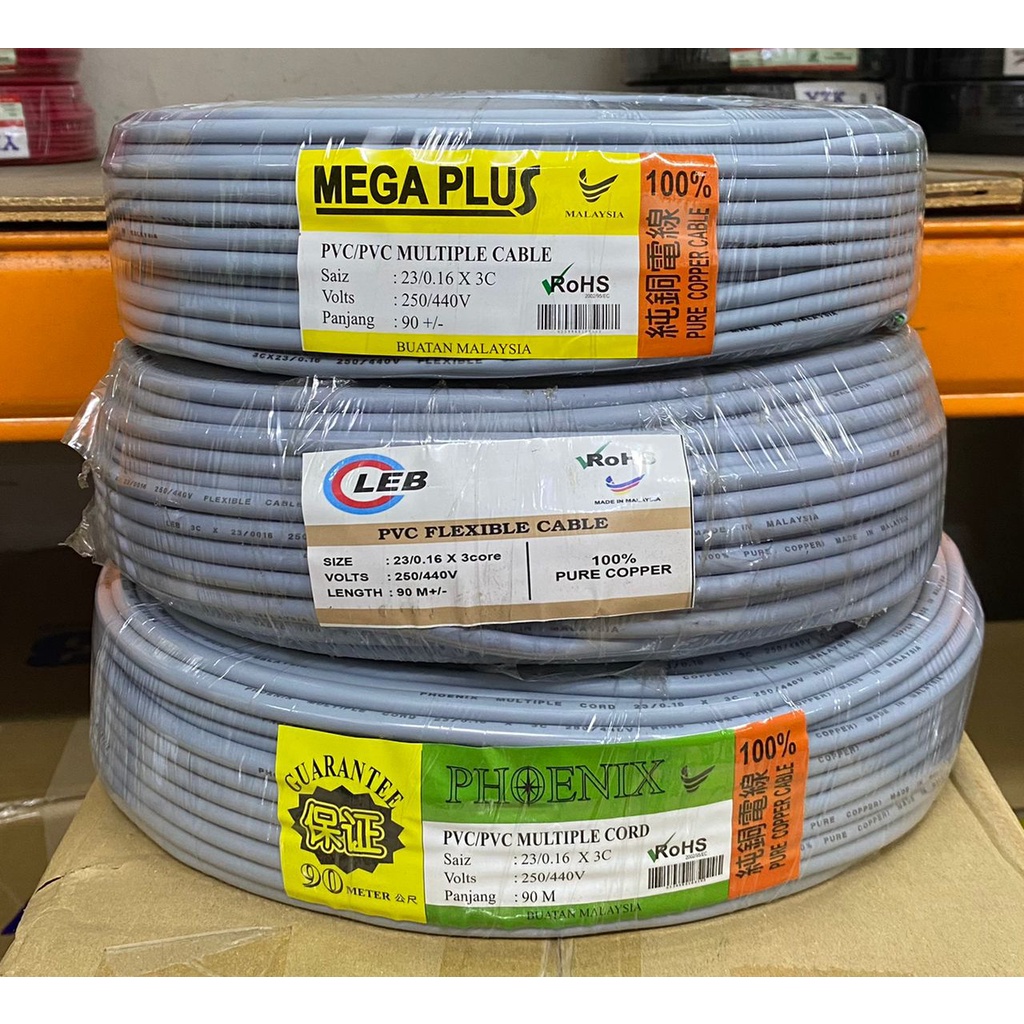 PHOENIX /MEGA PLUS /LEB 23/0.16MM X 3C 100% Pure Full Copper Flexible ...