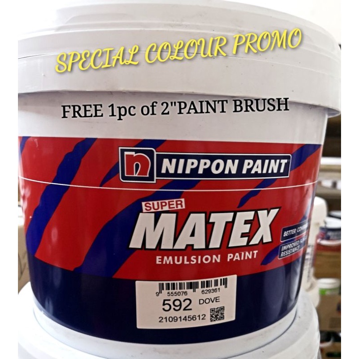 NIPPON SUPER MATEX EMULSION PAINT 7 LITER STANDARD COLOURS DOVE 592