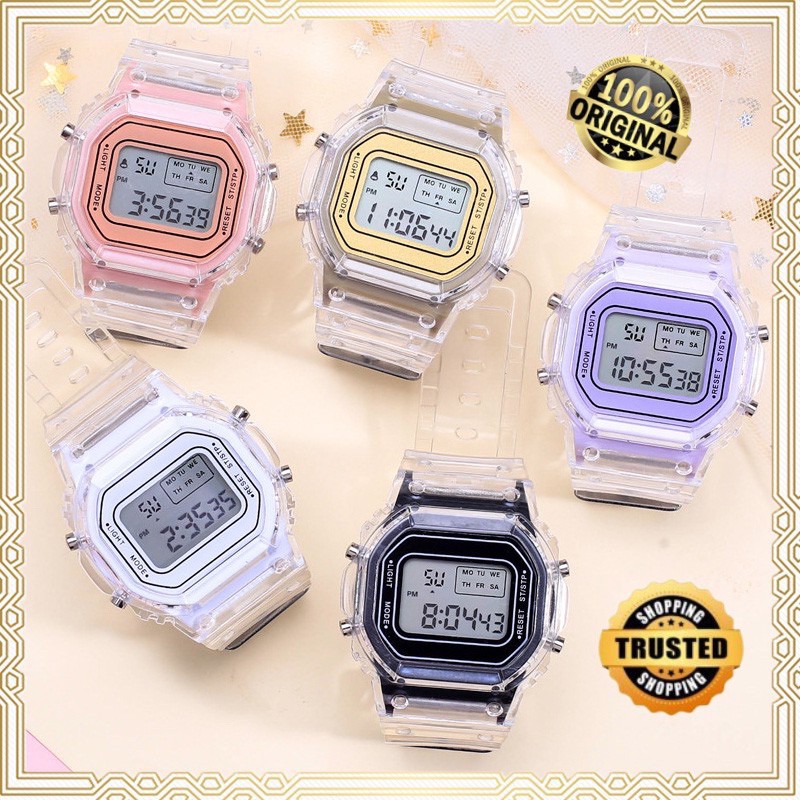 Watch Women Transparent Sports Watch Digital LED Men Jam Tangan Perempuan