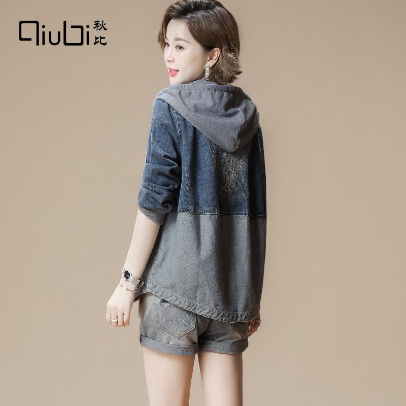 2022 spring women's hooded denim jacket is fashionable, loos2022spring