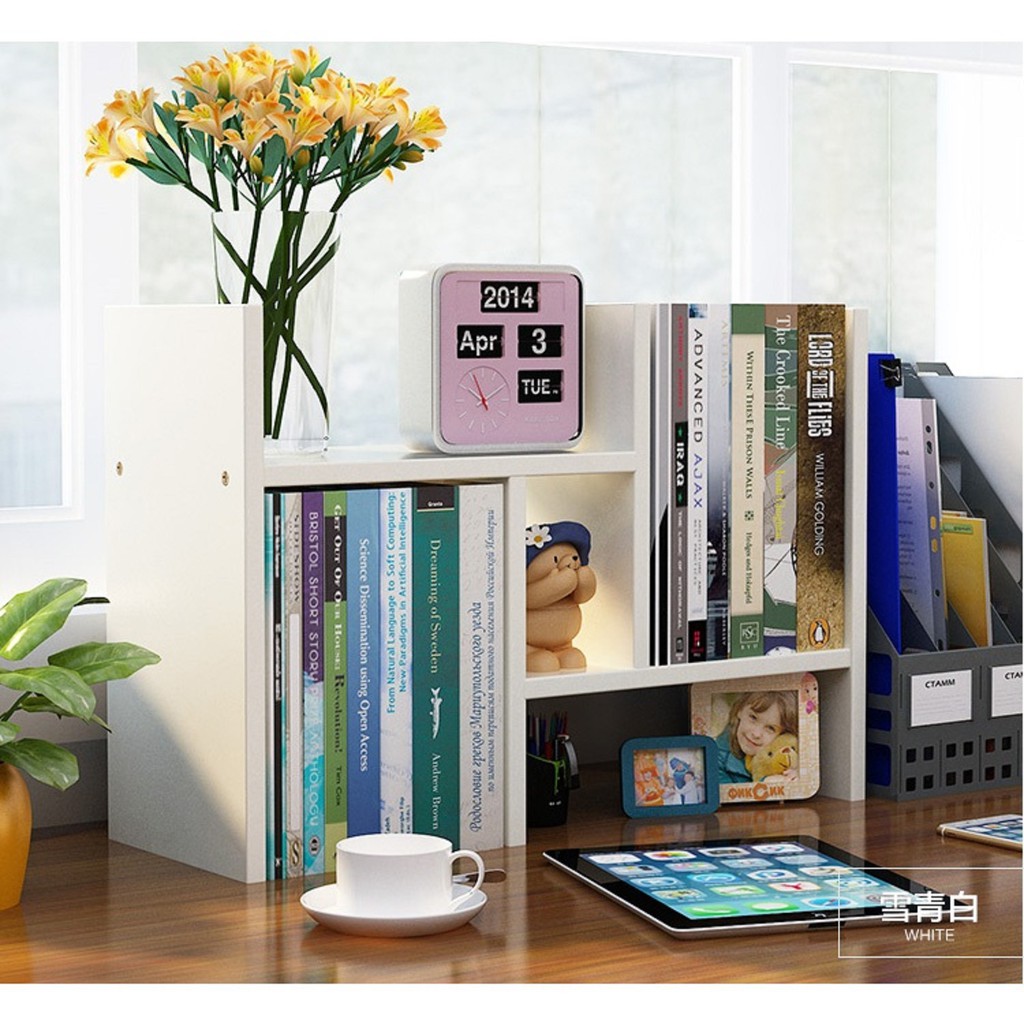 Simple Table Bookshelf Small Rack Flexible Installation Create Extra ...