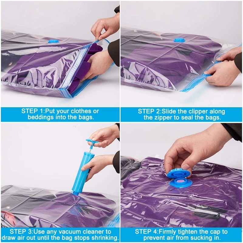 Vacuum Bag Clothes Organization Resealable Vacuum Storage Plastic Bag