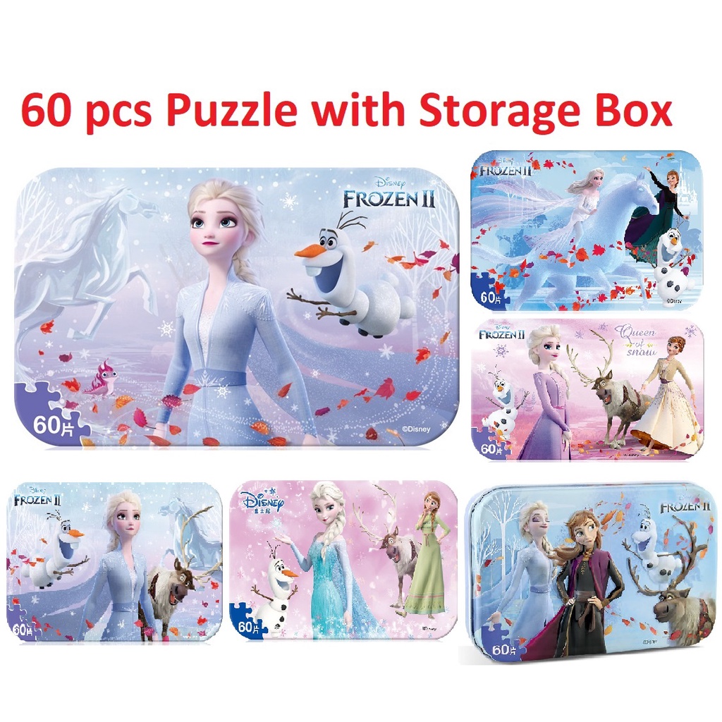 60pcs Wooden Jigsaw Puzzle with Storage Box [ Disney Frozen 1317 ] Kid ...