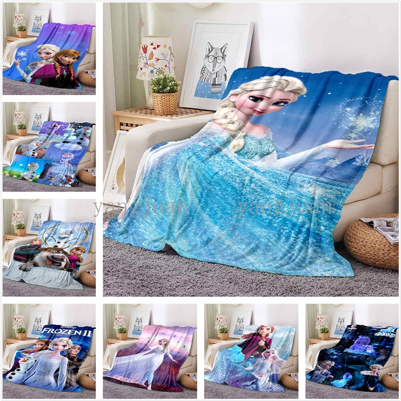 Disney Frozen Princess Elsa Blanket Children Cartoon Soft Quilt Sofa