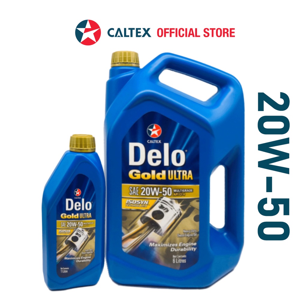 CALTEX Delo Gold Ultra 20W50 CI4 20W50 Heavy Duty Diesel Engine Oil (7L ...