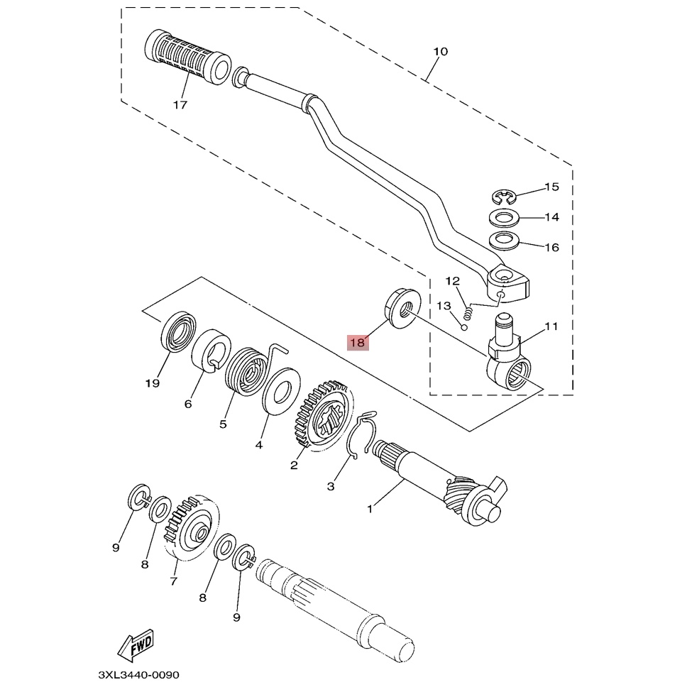 Yamaha RXZ Nut Kick Starter Original Japan (90179-12659) | Shopee Malaysia