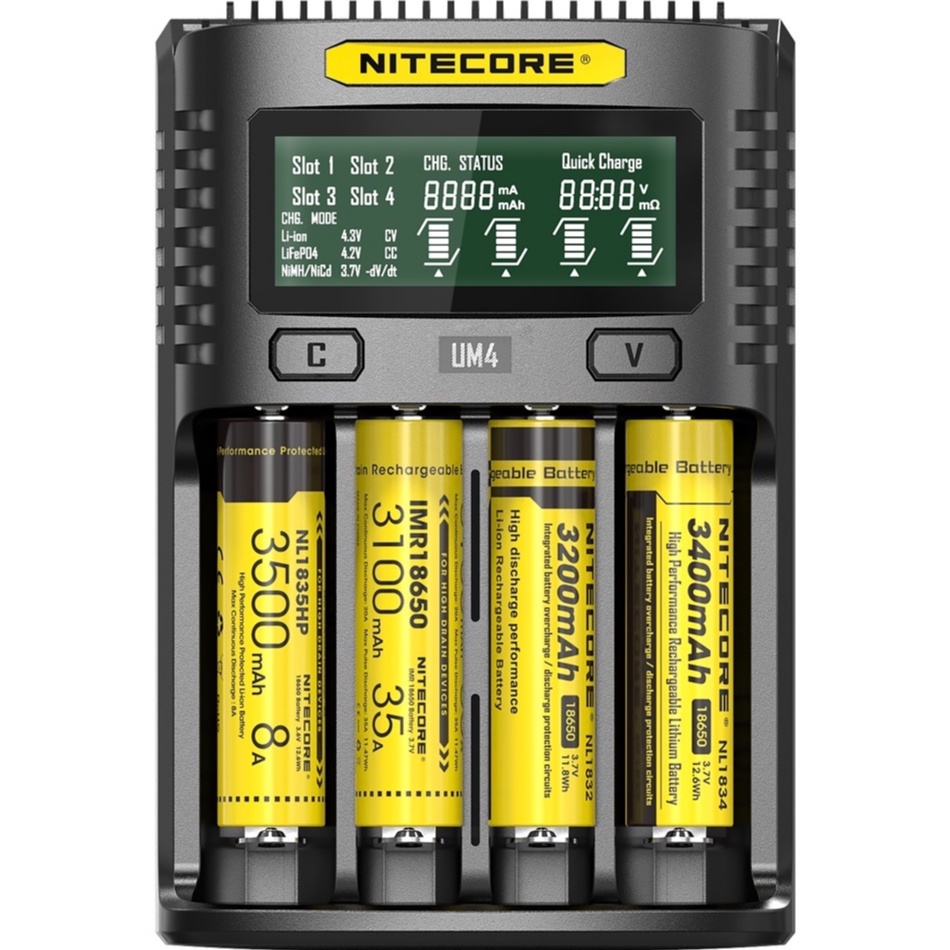 Authentic NITECORE UM4 Smart Fast Charging LCD Battery Charger AWT Xtar ...