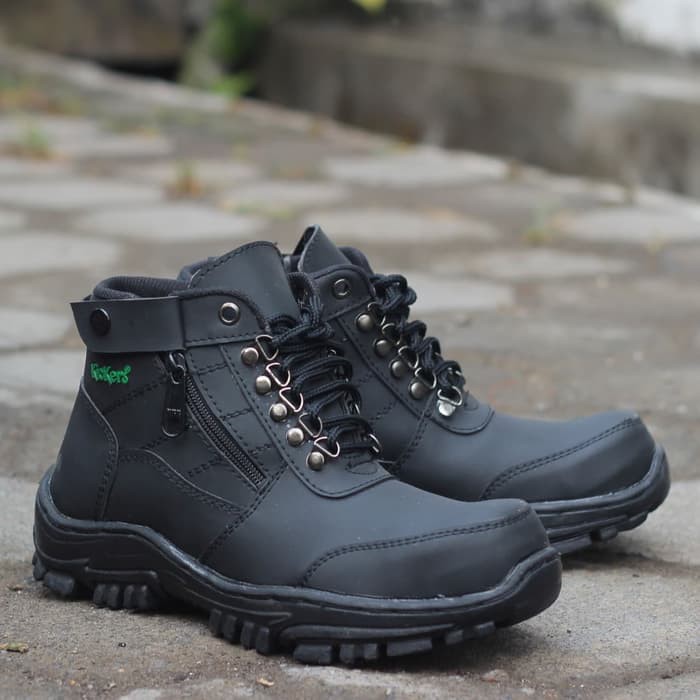 HITAM Men s Shoes Kickers Vantely Black Boots Work Safety Hunting Outdoor Shopee Malaysia