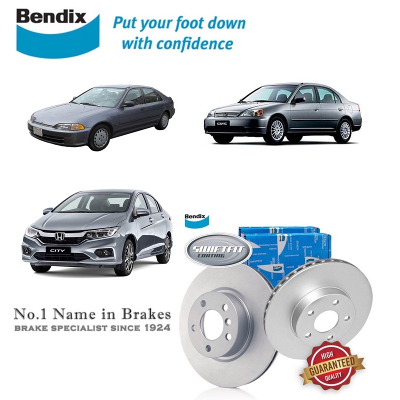 Original Bendix Swiftfit BR474 Front Disc Rotor - Honda City TMO/ Civic ...