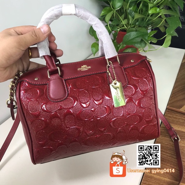 Authentic Coach Small Bennett Satchel Debossed F11920 - Red