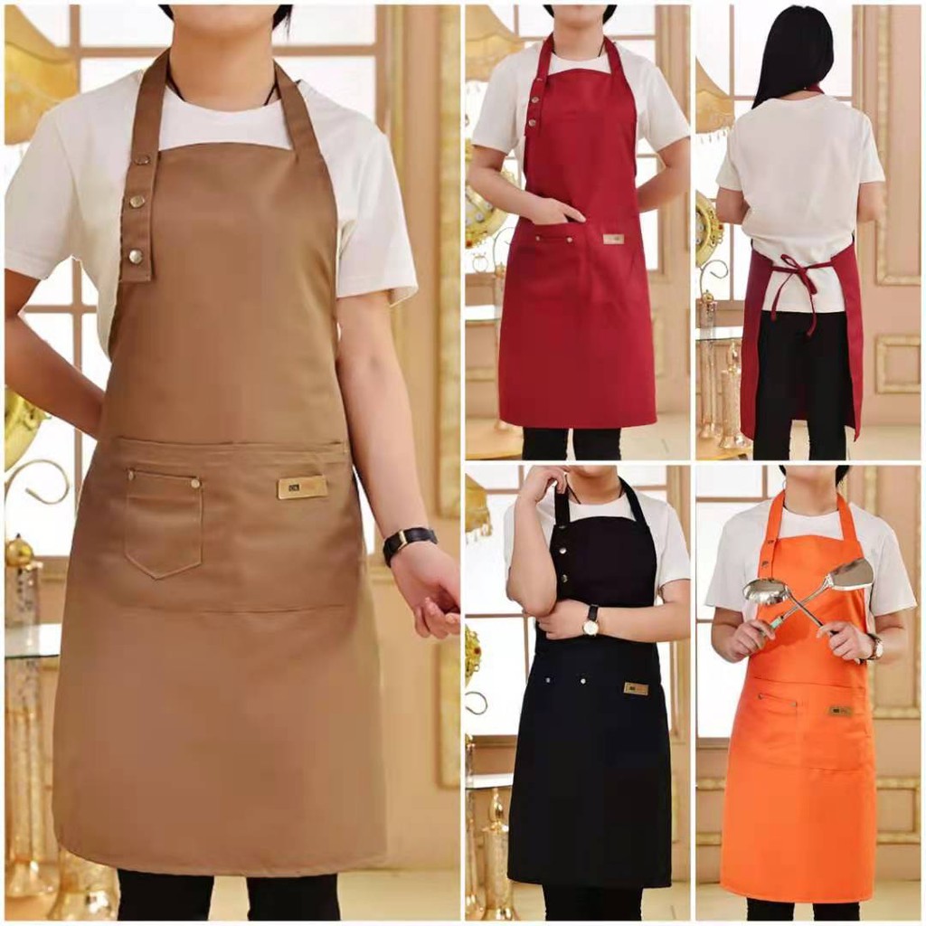 Ready Stock Hang Neck Apron Kitchen Apron Waterproof Aprons Adult ...