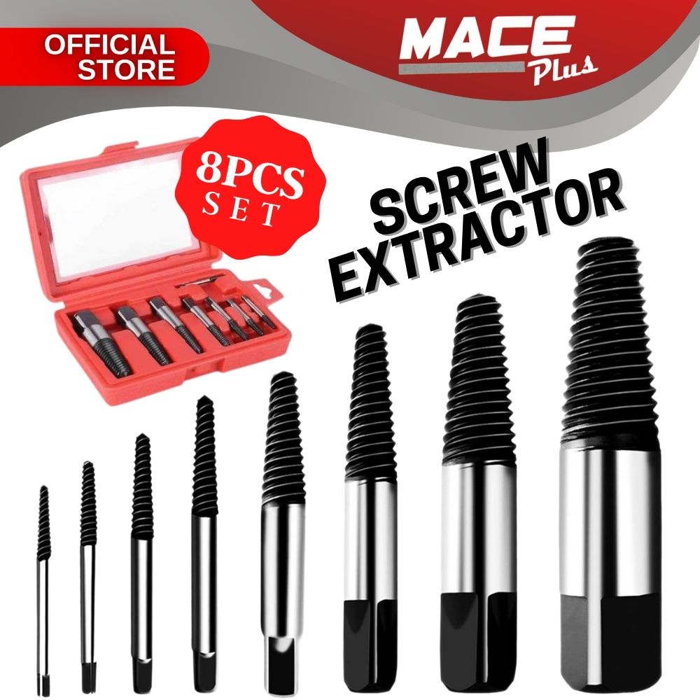 8PCS/SET Screw Extractor Damaged Screws Bolts Broken Pipes Remover ...