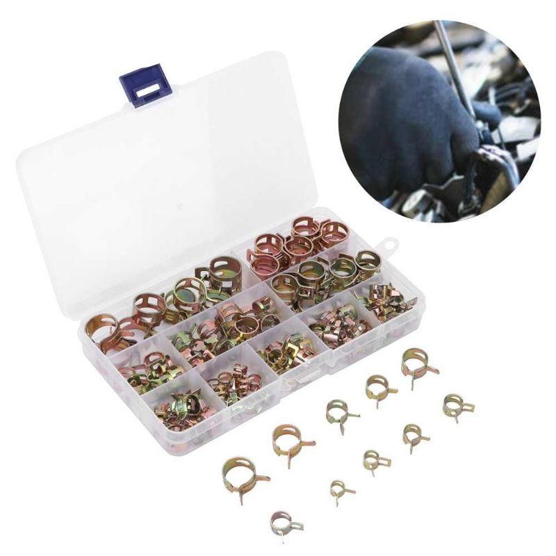 100pcs 6-17mm vacuum spring fuel oil water CPU hose clip pipe tube for ...