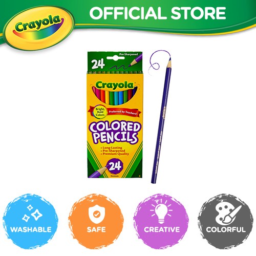 Crayola Colored Pencils Kids Coloring Multicolored Safe and Non Toxic