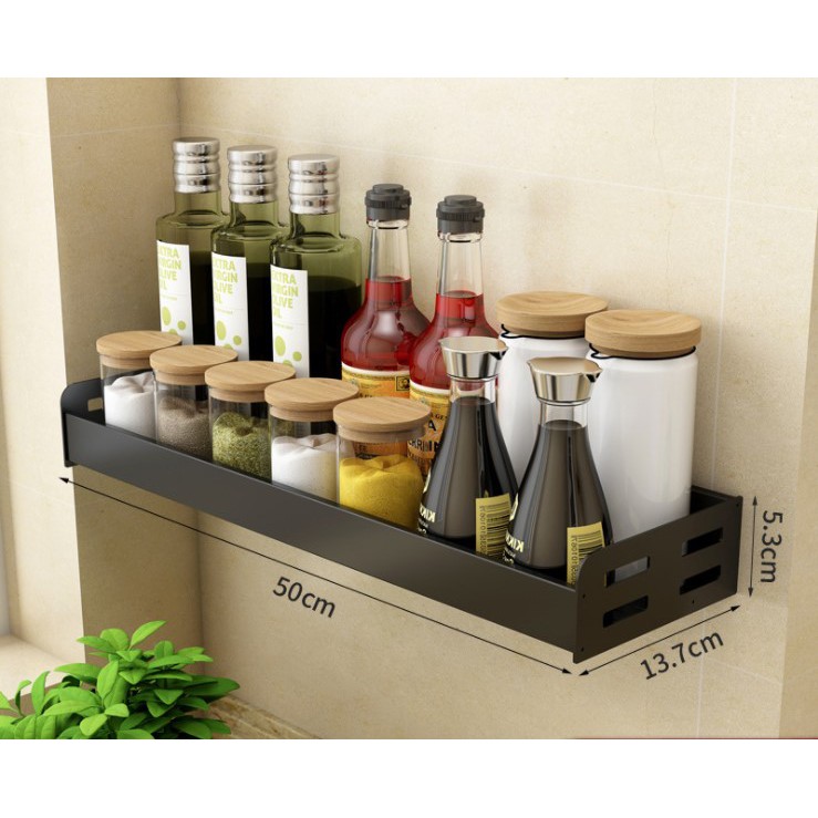 Non Drill Kitchen Multi-function Spice Rack Wall-mounted Seasoning ...