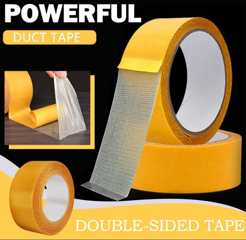 【READY STOCK】Double Sided Tape High Viscosity Grid Fiber Transparent ...