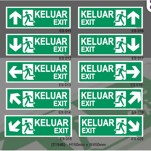 Signage Vsafemkt Emergency Escape Signs Safety Signs Es011 Keluar