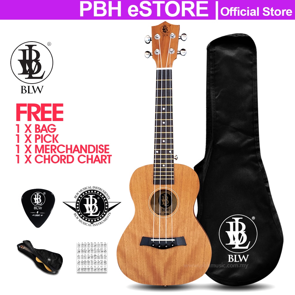 Ukulele BLW 21 Inch Soprano Ukulele Hawaii guitar Wood / Sapele package