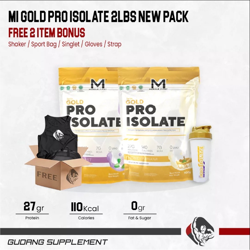 M1 Muscle First Gold Pro Isolate 2lbs BPOM Whey Protein Isolate ...