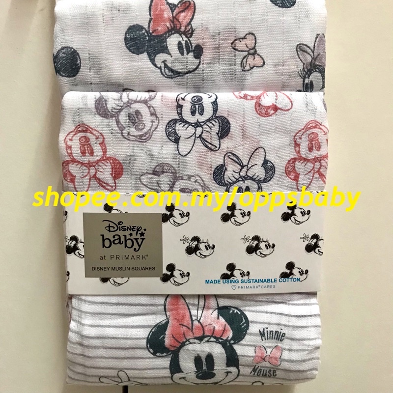 Primark Disney Baby Muslin Squares pack READY STOCK Shopee