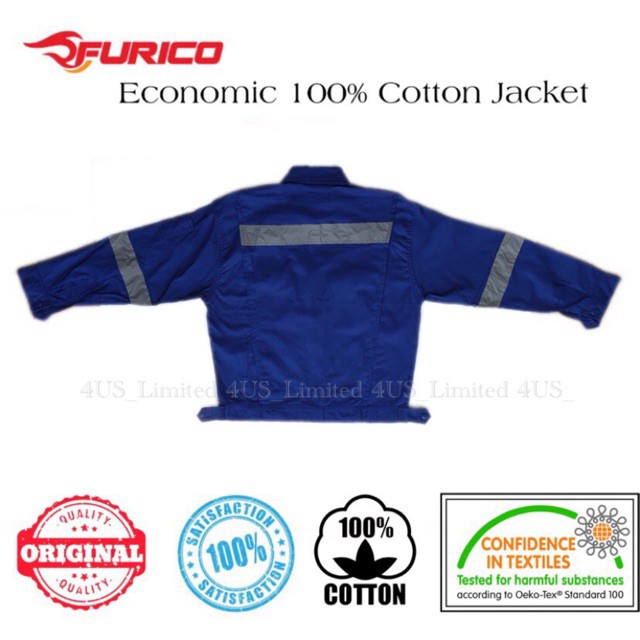 ☸FURICO 100% Cotton Royal Blue Safety Jacket | Shopee Malaysia