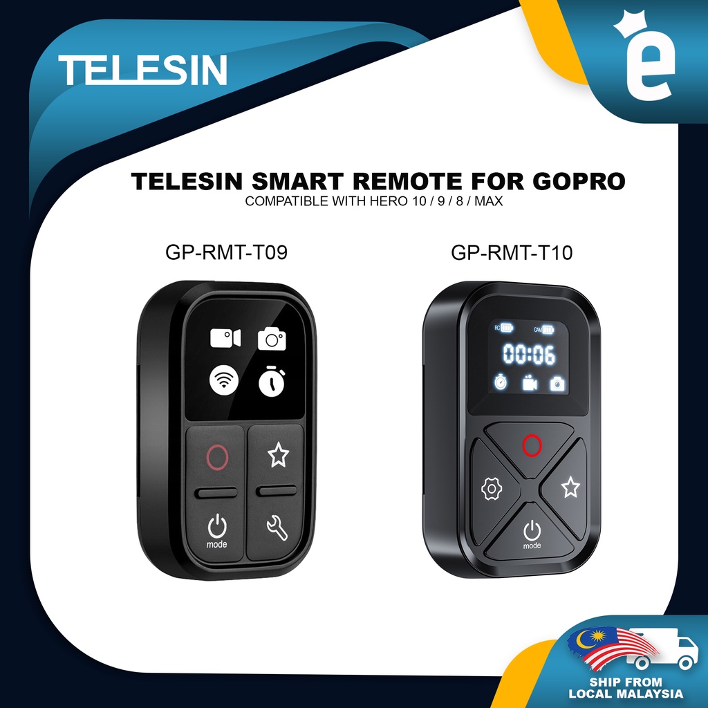 TELESIN GP-RMT-T10 & GP-RMT-T09 80m WiFi Remote Control with Set and ...