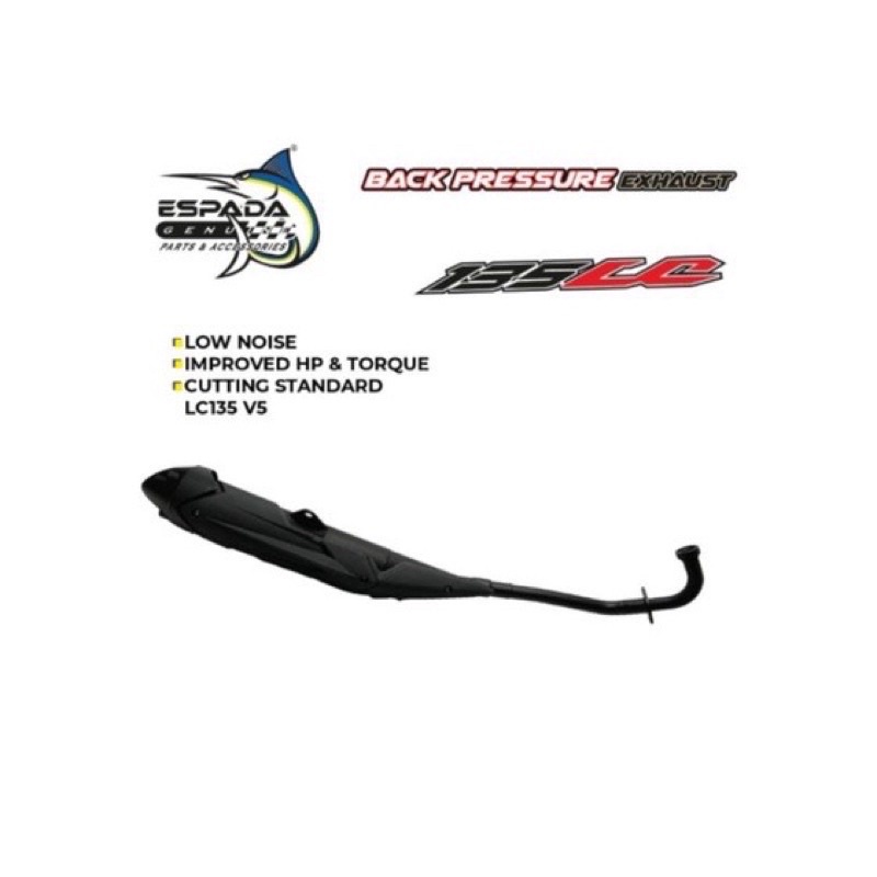 ESPADA RACING MUFFLER EXHAUST PIPE LC135 RS150 V1 V2 BP1 BACK PRESSURE 28mm Shopee Malaysia